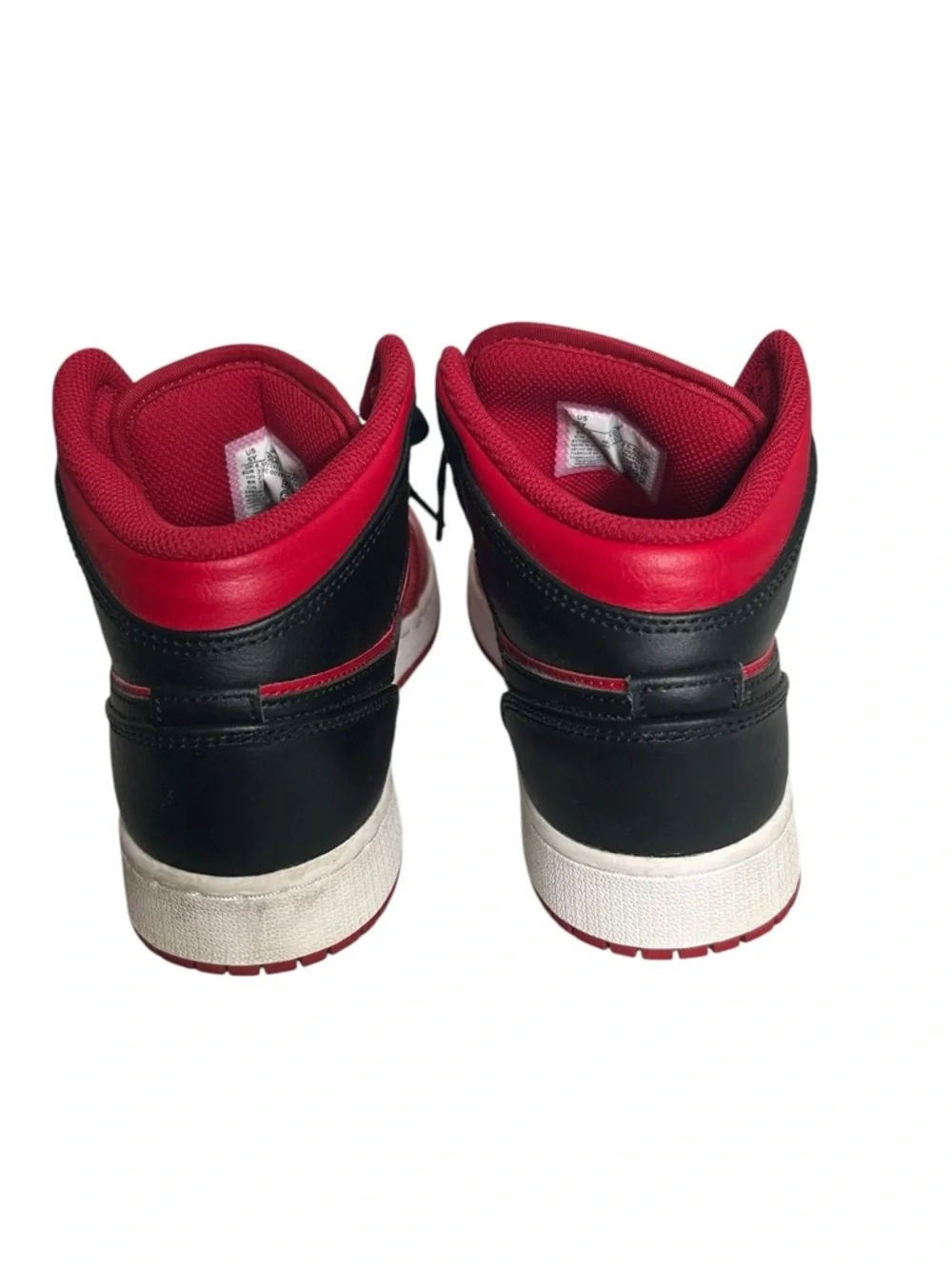 Air Jordan Retro 1 Mid Reverse Bred Sneakers Gym Red Size 5Y Youth / 6.5 Women's